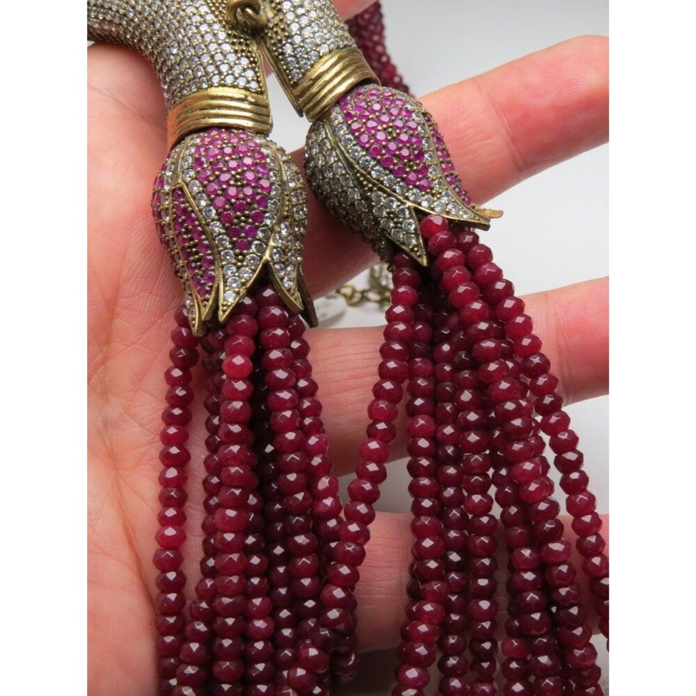 14k Diamond Ruby Tibet Necklace Micropave setting over 500 stones